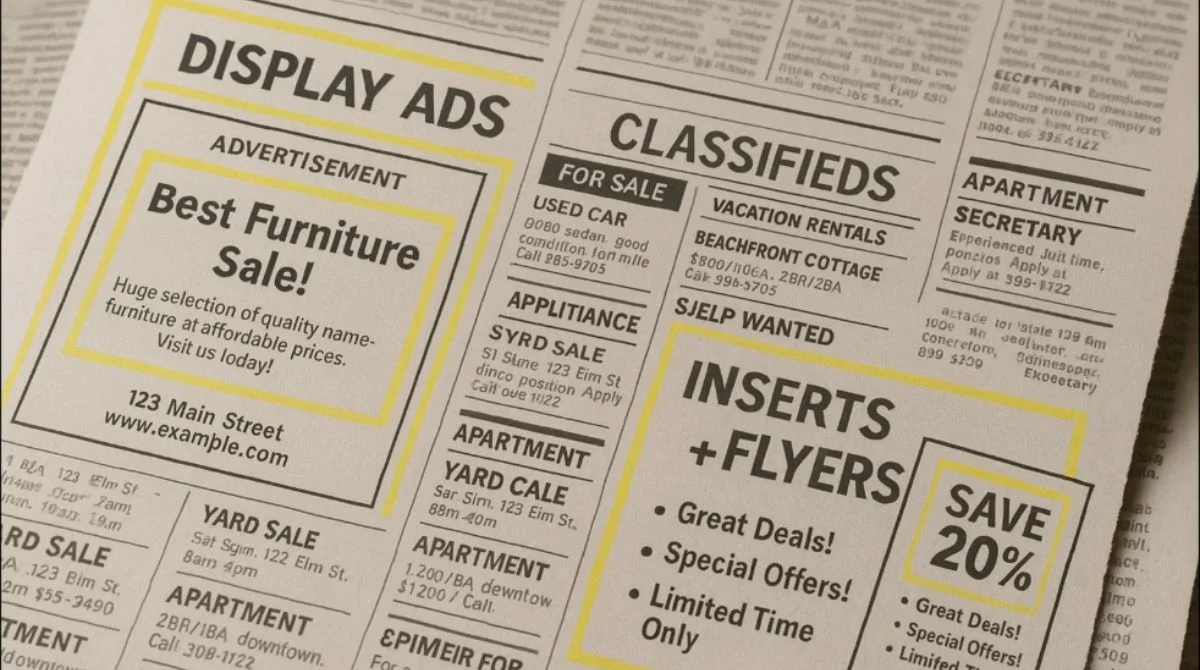 Different types of local newspaper advertising