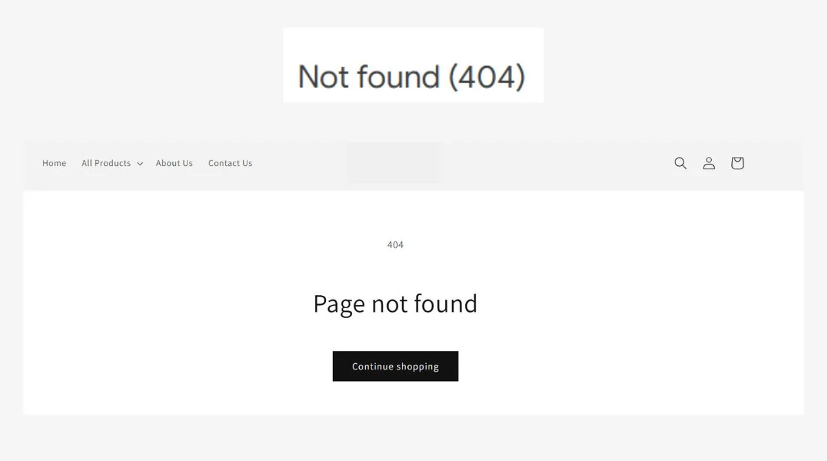 404 errors in Shopify