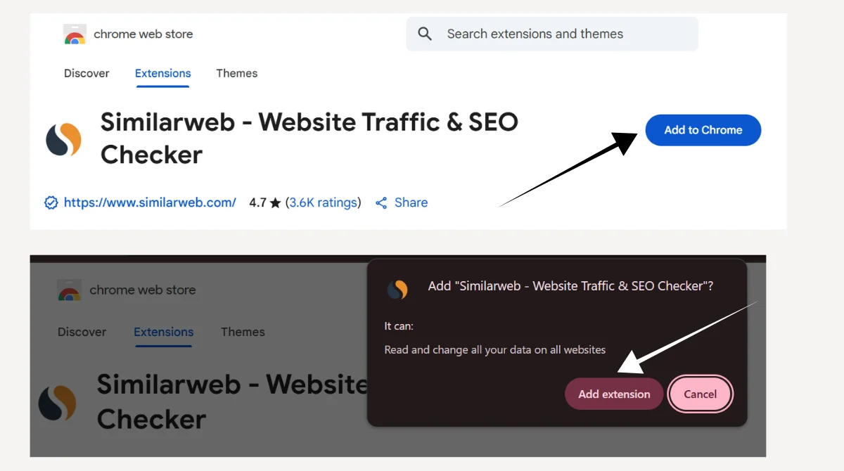 Chrome Web Store extension installation dialog box
