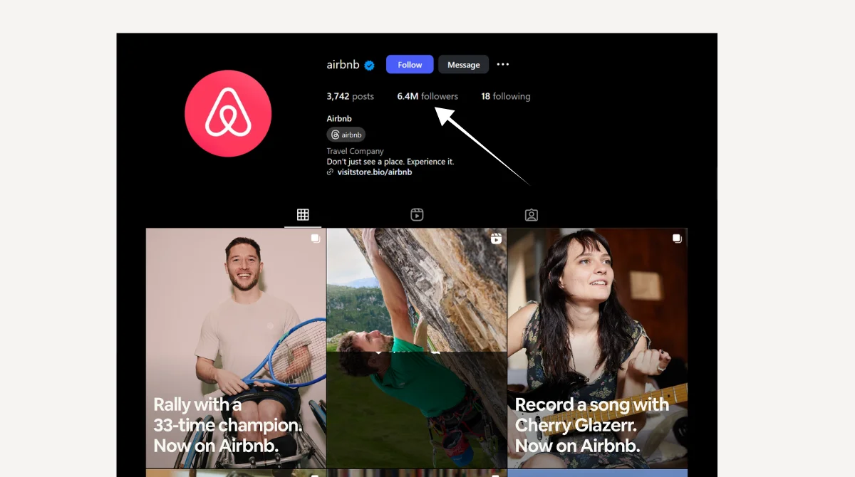 Airbnb profile promoting unique experience bookings