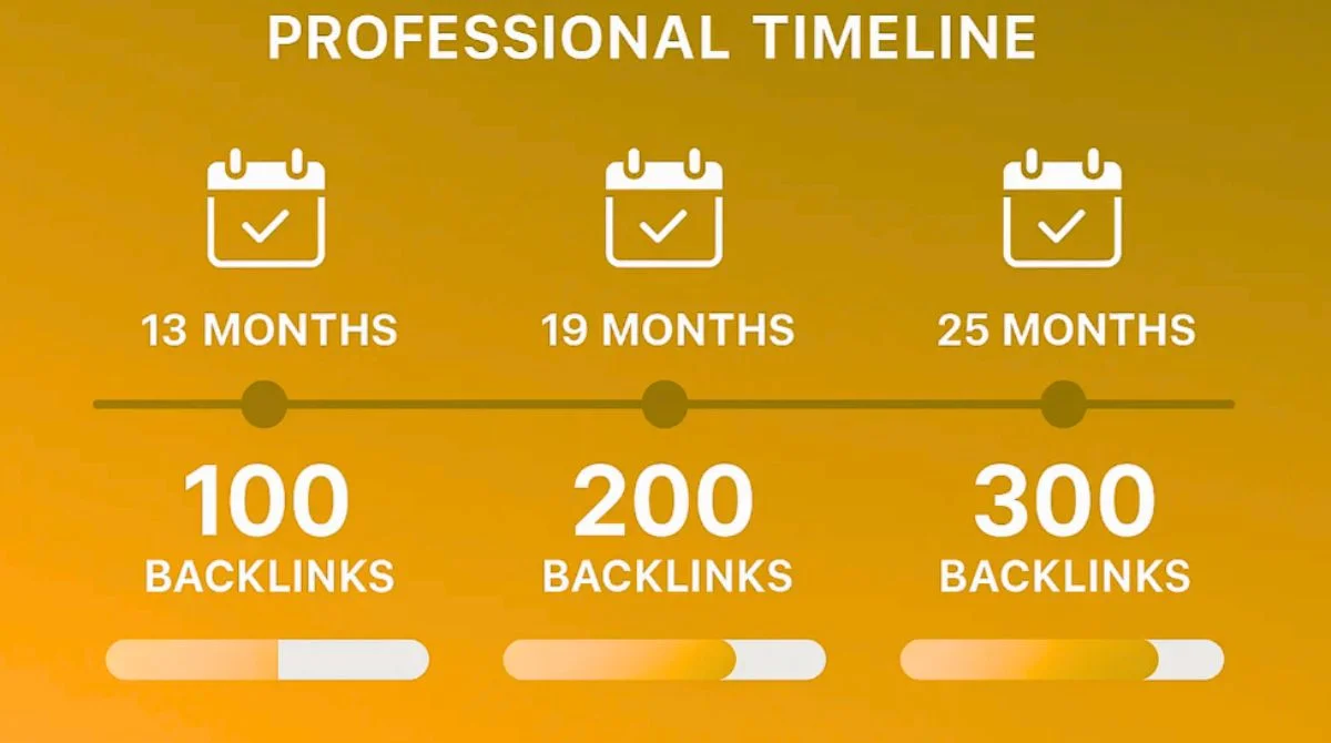 Backlink building timeline milestones chart
