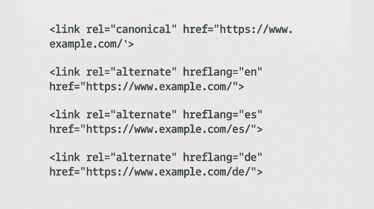 Canonical and hreflang HTML tags code