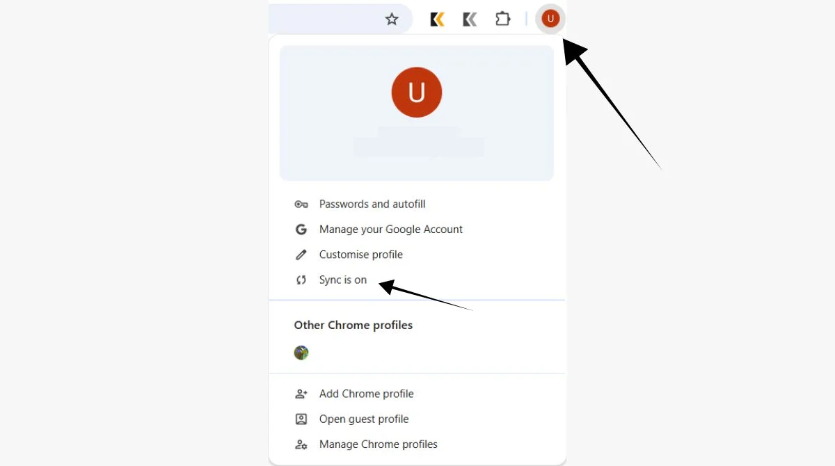 Chrome profile icon