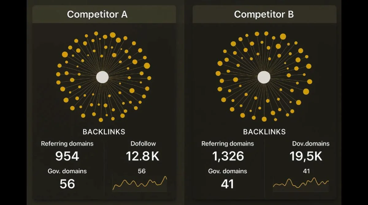 Competitor backlink analysis comparison