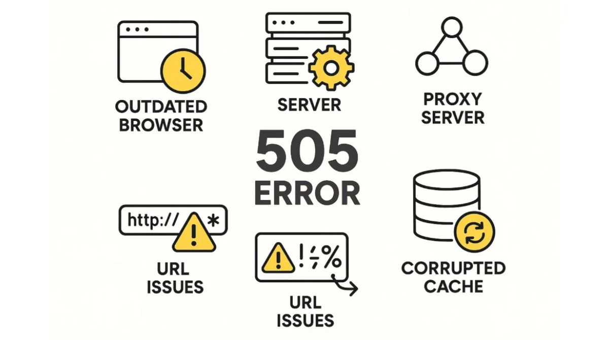 ive common causes of error 505