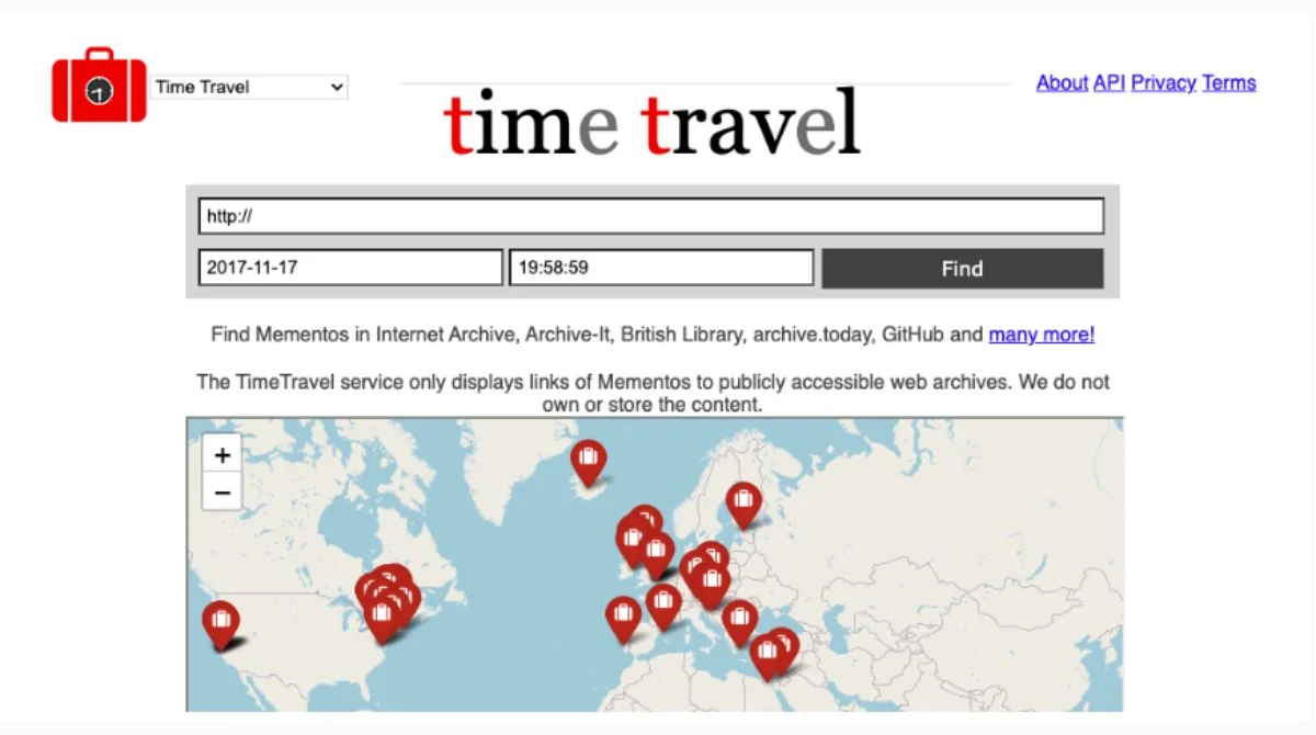 Memento Time Travel Interface