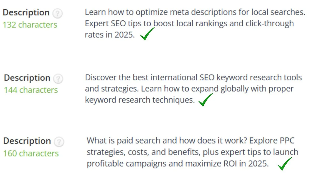 Meta description character limits