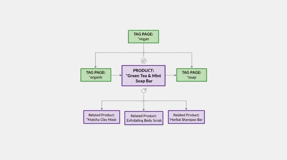 Product tag internal linking structure