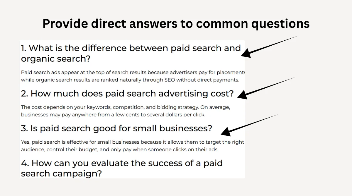  Provides direct answers to questions.
