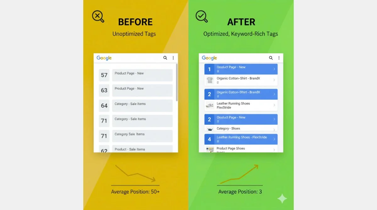SEO ranking improvement before after