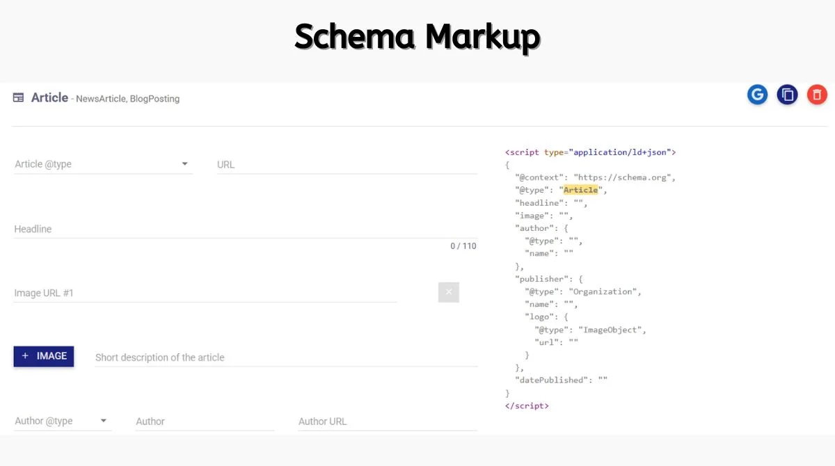 Schema markup code example