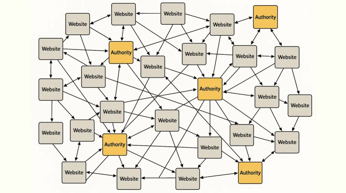 Strategic backlink network building diagram