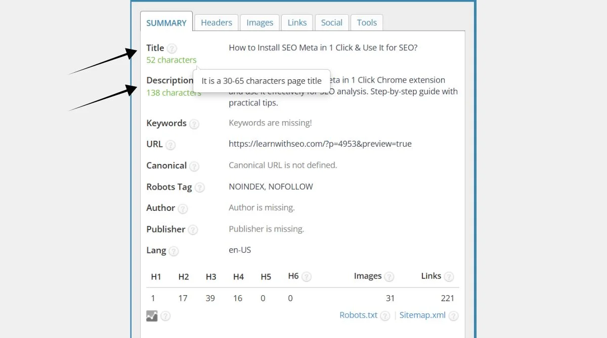 Title & Meta Description Analysis