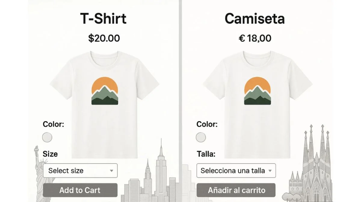 Website content localization examples