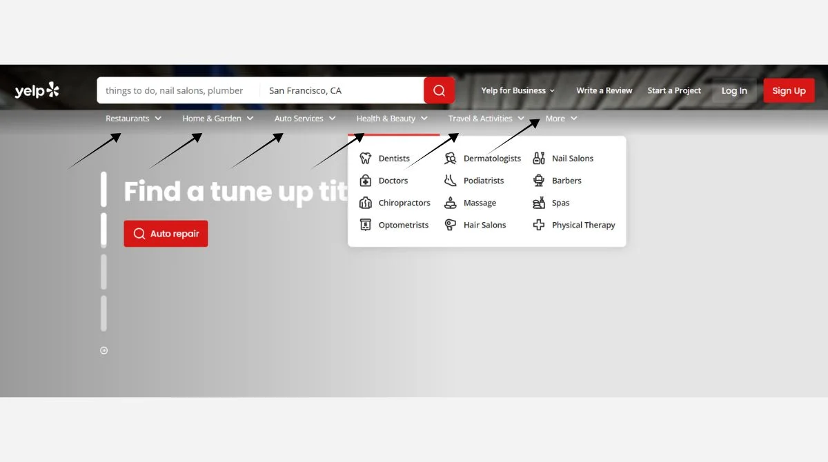 Yelp Interface