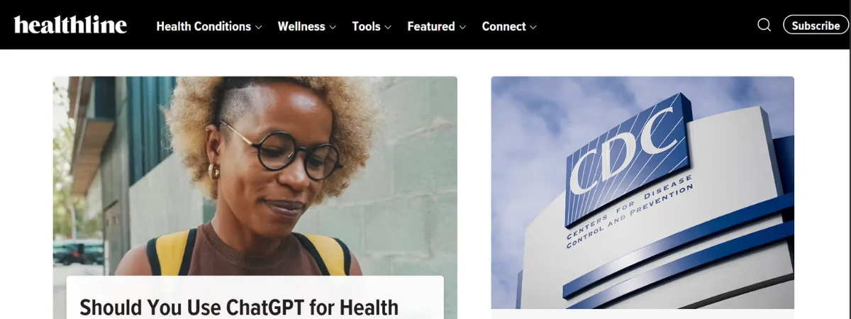 Healthline home page