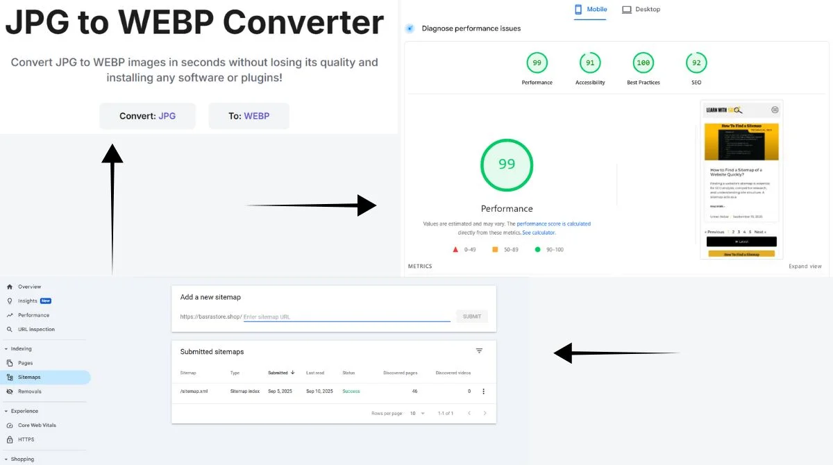 JPG to WebP converter and sitemap
