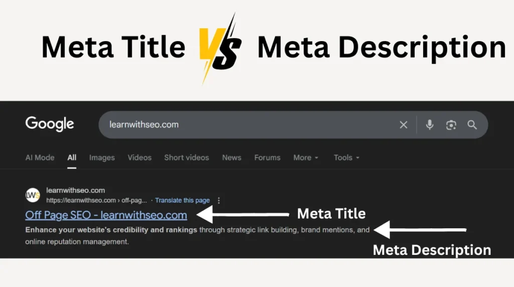 Meta Title vs Meta Description 